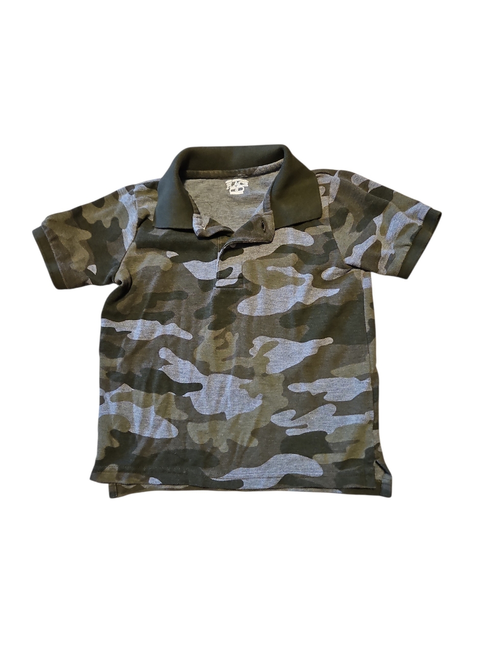 Camo Polo Shirt - Olive Green /Gray Childrens Place Size 4t
